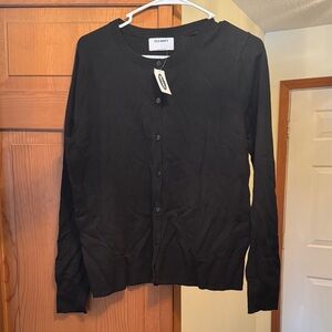 Classic Black Button-Up Cardigan